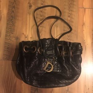 Christian Dior Cannage,black lambskin leather